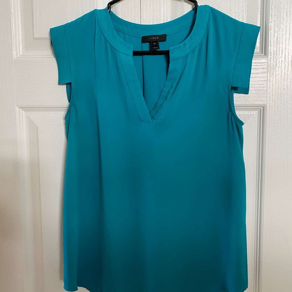 J. Crew turquoise sleeveless blouse